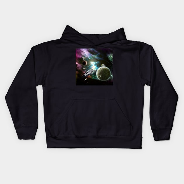 Space Fleet Kids Hoodie by Packrat